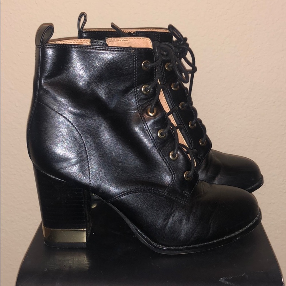 H&M black patent leather booties 6